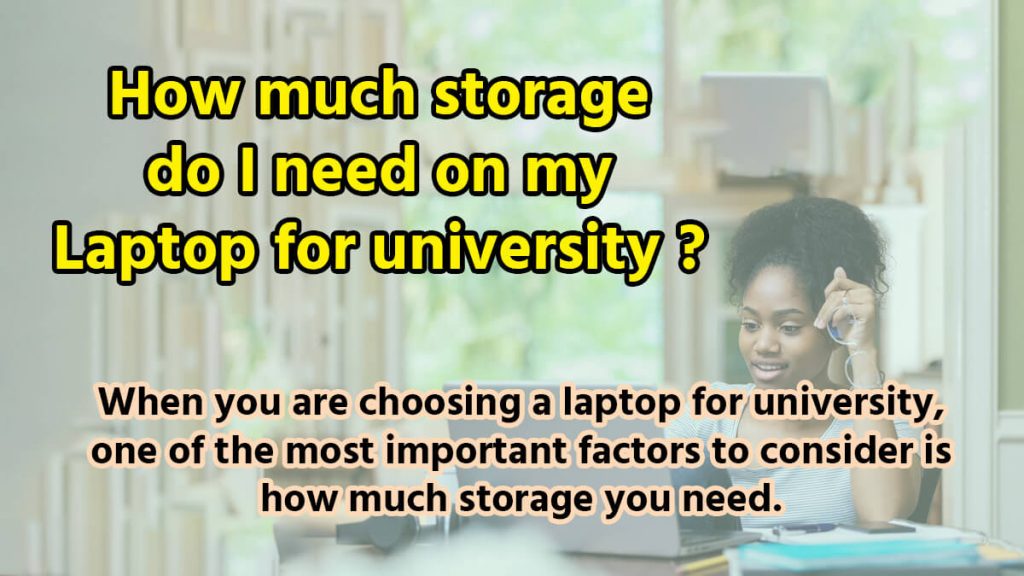 How much storage do I need on my laptop for university