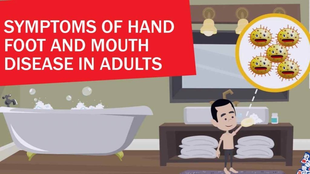 symptoms of hand foot and mouth disease in adults